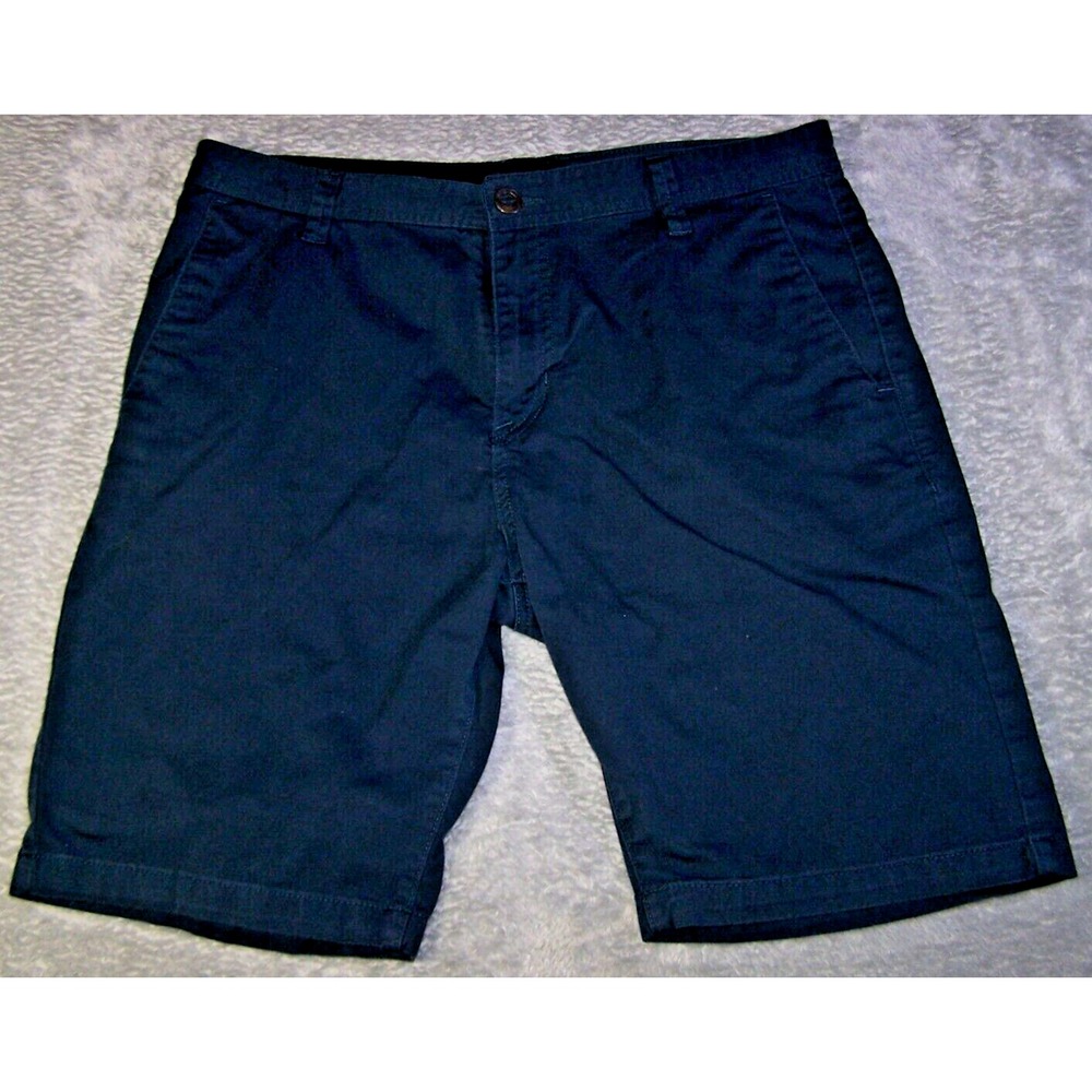 Volcom Shorts Men's 36X9.5 (Tag‎ 34) Black True To This Flat Front Chino